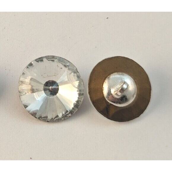 15 Vtge Rhinestone Buttons Clear 10- 5/8" 5- 1/2" Rimless With Shanks EVUC - Picture 2 of 6